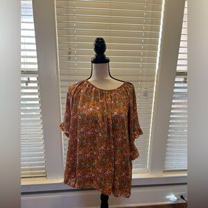 Fantastic Fawn Floral Rust Blouse
